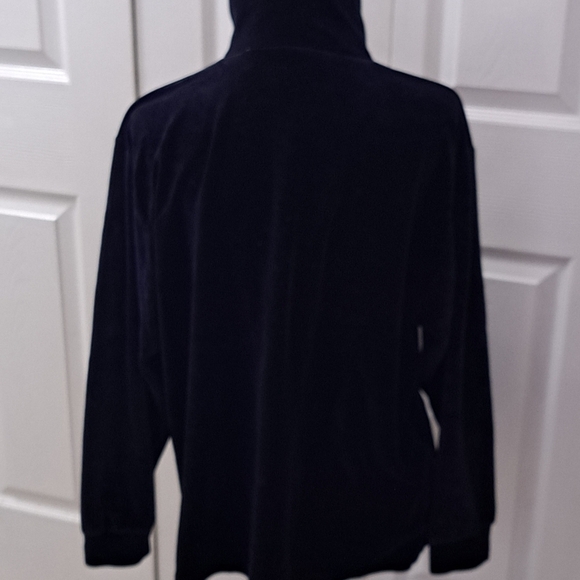 Vintage Blue Velvet Mock Neck Track Jacket Size XXXL - Picture 9 of 10